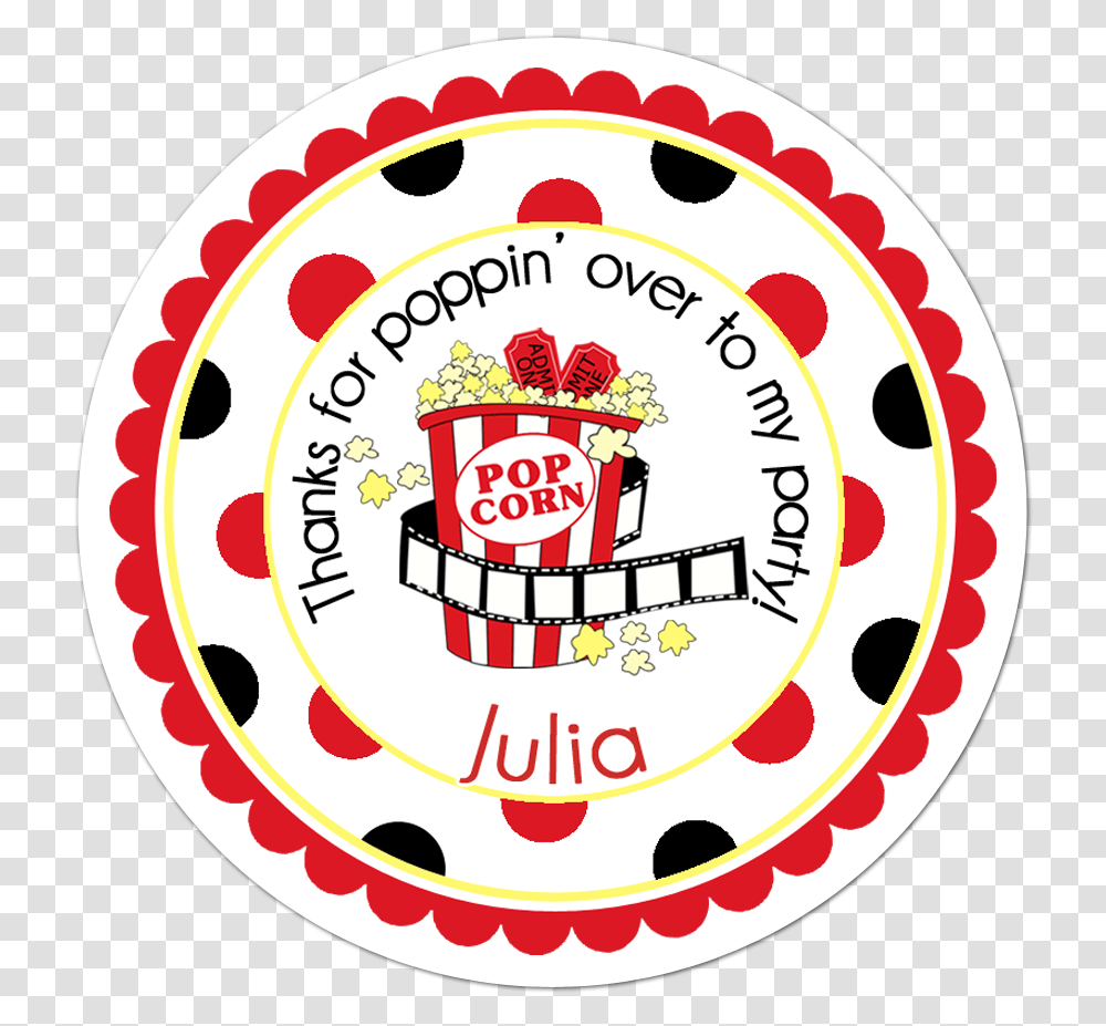 Movie Theater Wide Polka Dot Border Personalized Sticker Panda Sticker, Food, Logo, Trademark Transparent Png