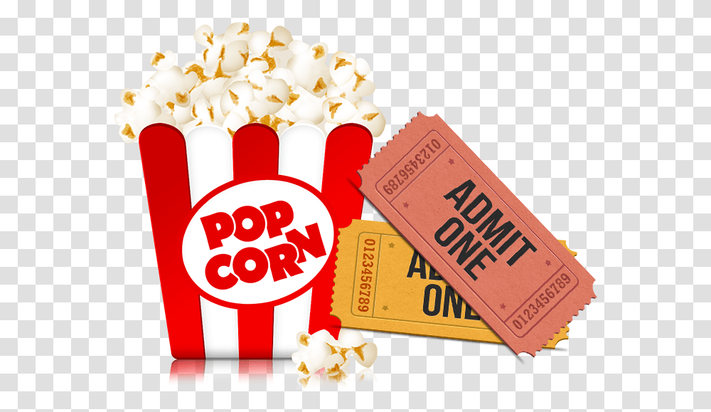 Movie Ticket, Food, Popcorn, Paper Transparent Png