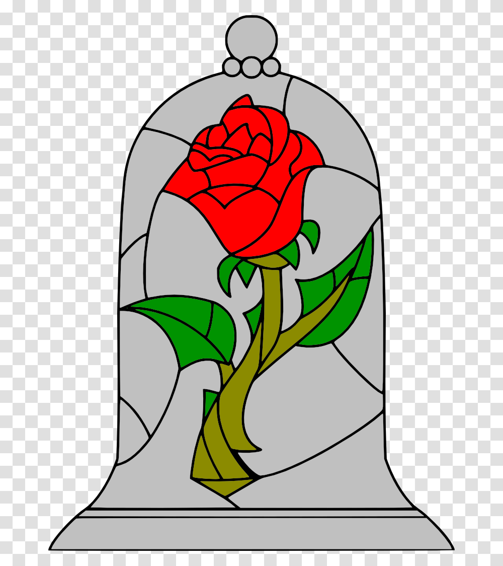 Movies Personal Use Beauty And The Beast Rose Enchanted Rose Beauty And The Beast Stained Glass, Knot Transparent Png