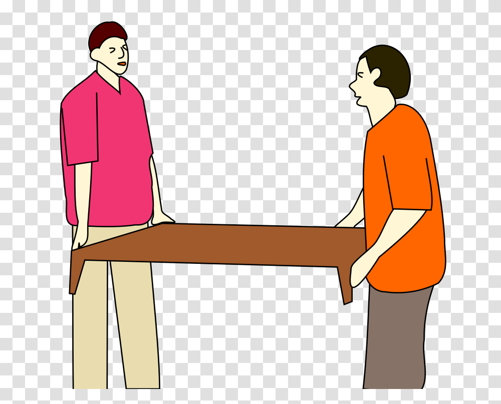 Moving A Table, Person, Standing, Tabletop, Furniture Transparent Png
