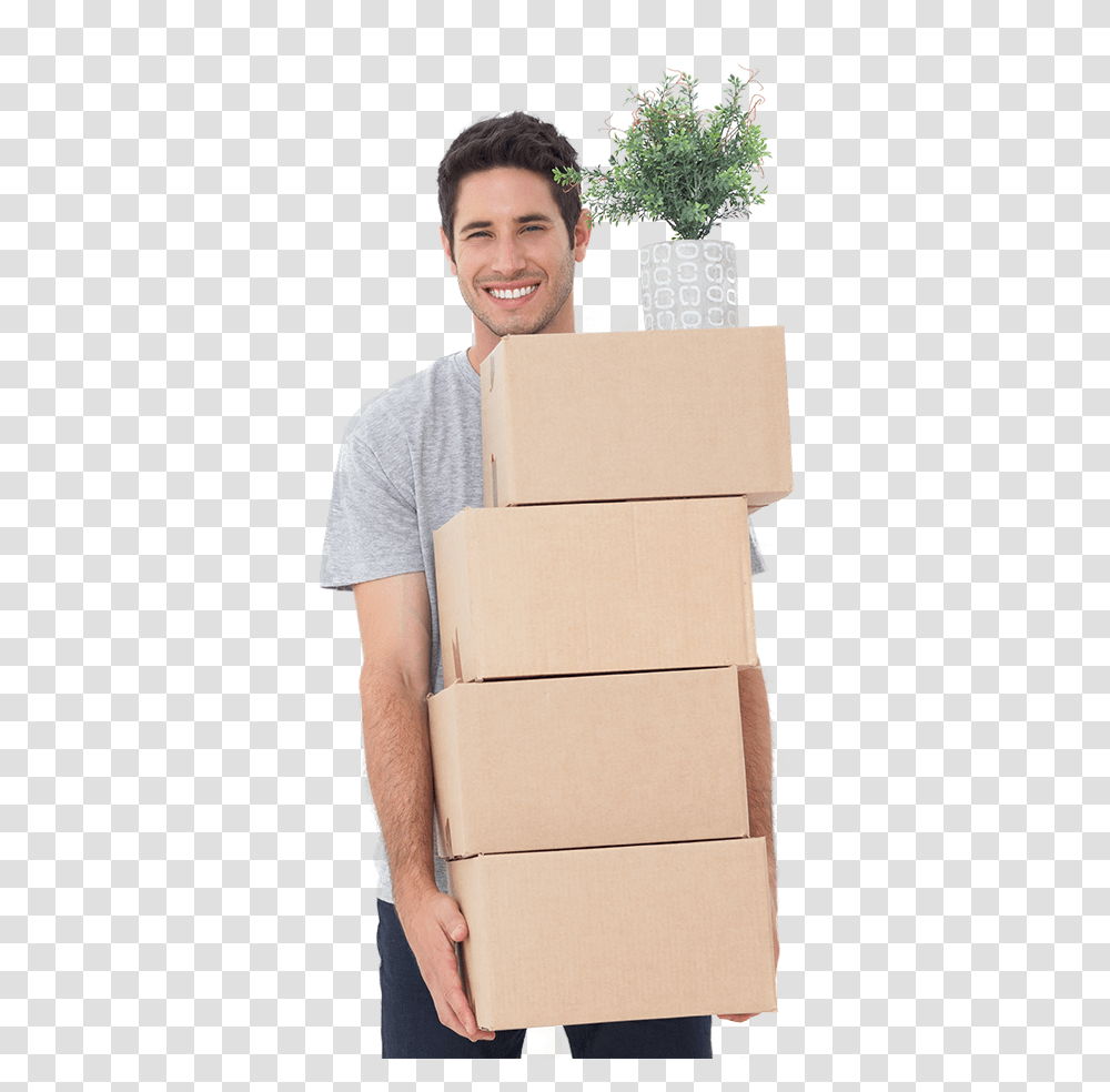 Moving Boxes Person, Cardboard, Carton, Package Delivery Transparent Png