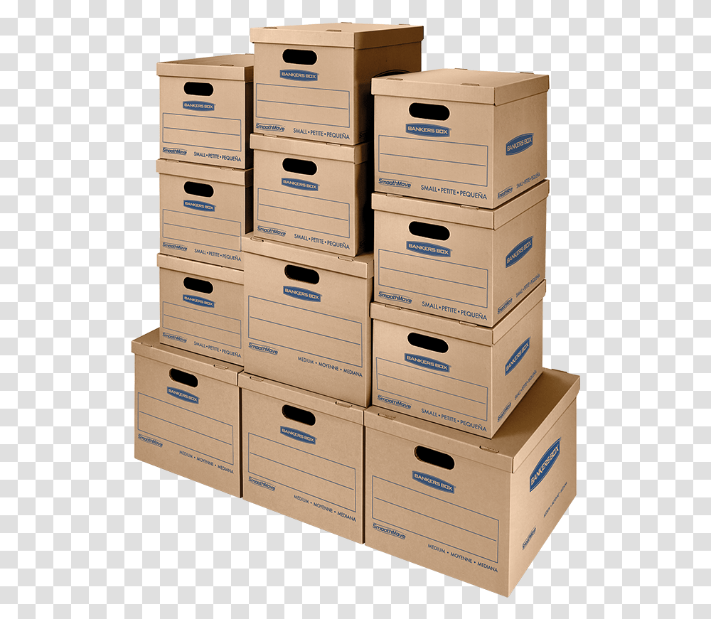 Moving Boxes Stack Of Banker Boxes, Furniture, Cardboard, Drawer, Carton Transparent Png