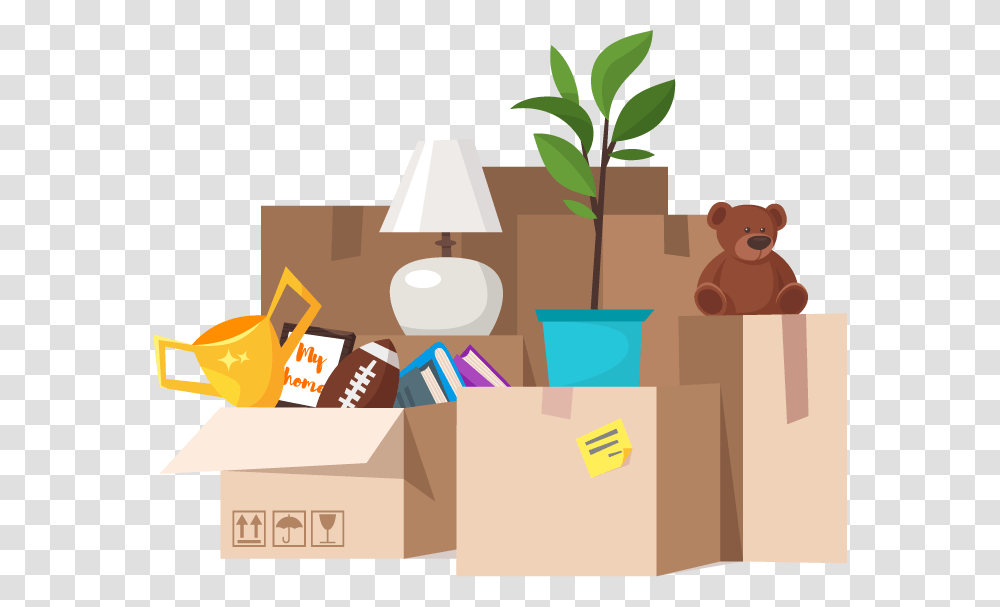 Moving Clipart Moving Vector Free, Lamp, Cardboard, Box Transparent Png