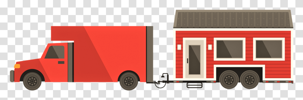 Moving House Tiny House Movement, Vehicle, Transportation, Fire Truck, Van Transparent Png