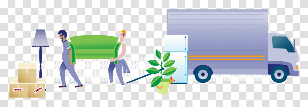 Moving In Truck Illustration, Person, Human, Fence, Picket Transparent Png