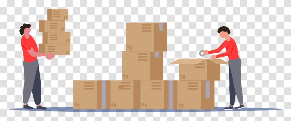 Moving Services Moving Boxes Cartoon, Person, Human, Cardboard, Carton Transparent Png