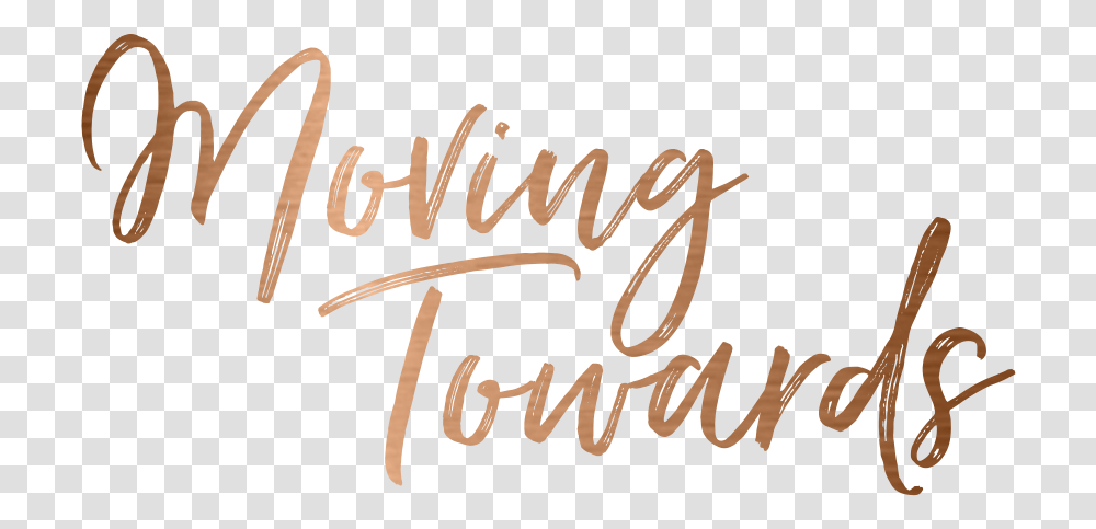 Movingtowards 2line Copper Calligraphy, Handwriting, Letter, Poster Transparent Png
