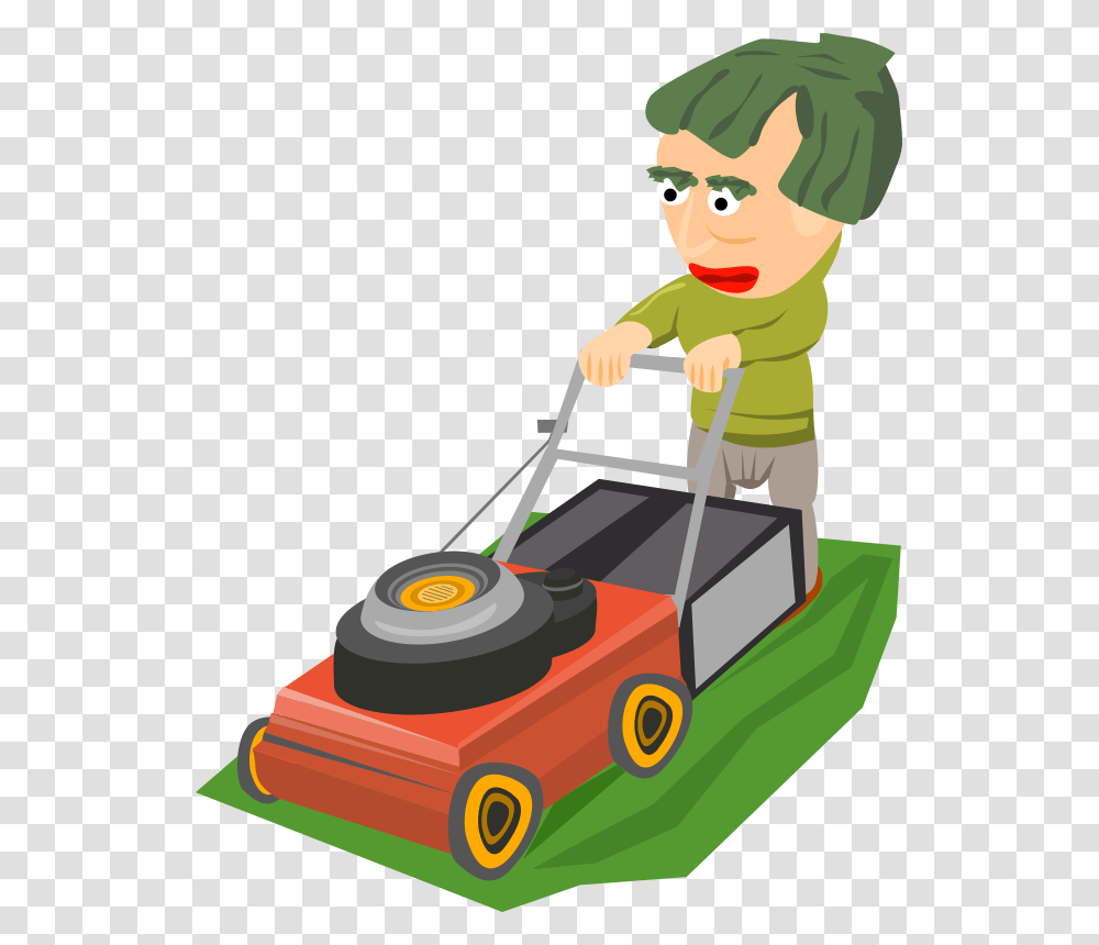 Mowing The Lawn Lawn Mower Clipart, Tool, Person, Human, Toy Transparent Png