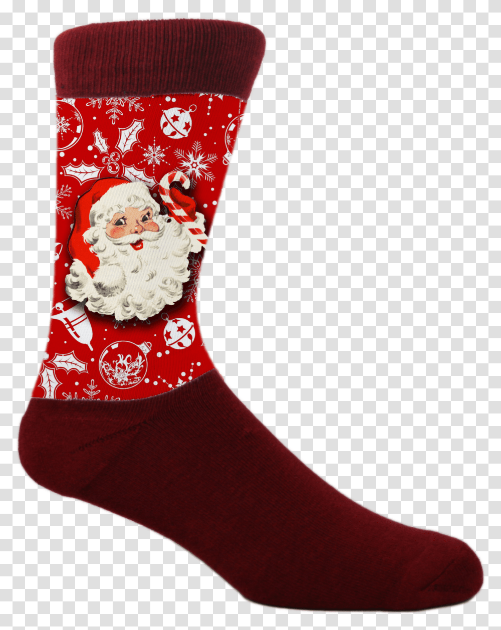 Moxy Socks Vintage Santa Clause Christmas Red Dye Sublimated Christmas Stocking, Gift, Shoe, Footwear Transparent Png