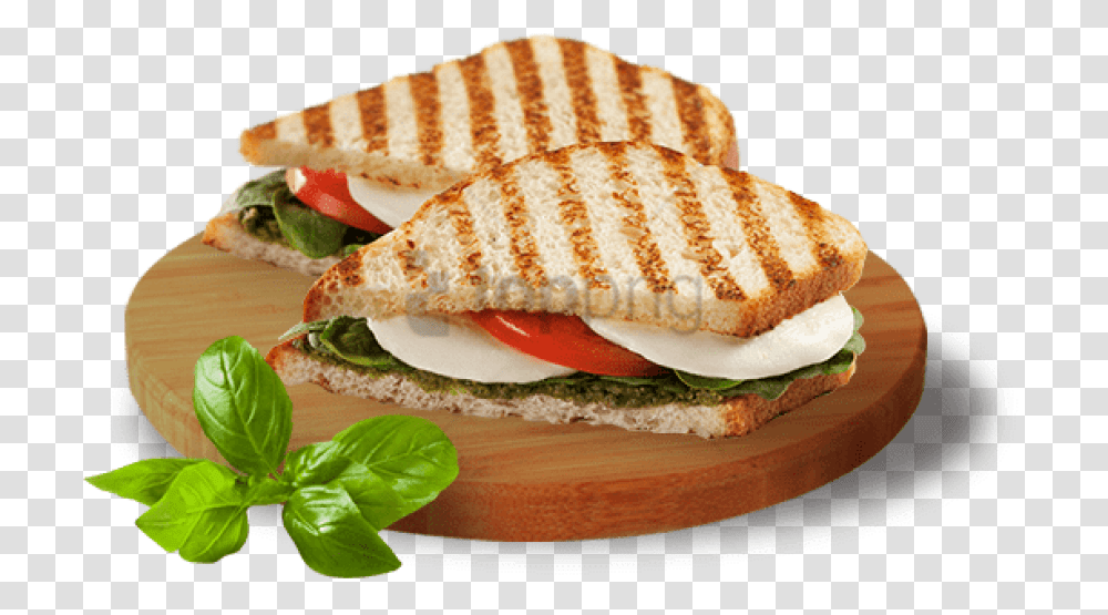 Mozzarella Grilled Sandwich Top View, Food, Burger, Bread, Toast Transparent Png