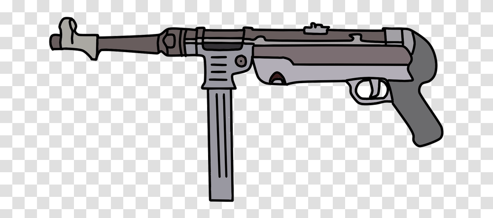 Mp 40 Cartoon Gun, Weapon, Weaponry, Rifle, Machine Gun Transparent Png