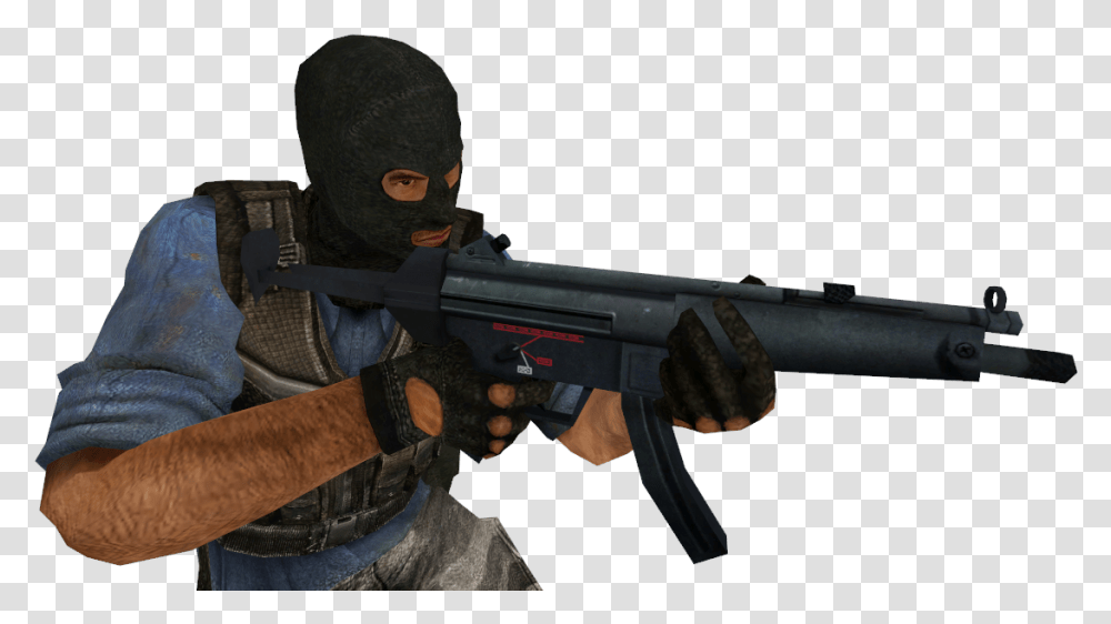 Mp5 Counter Strike Source, Gun, Weapon, Weaponry, Person Transparent Png