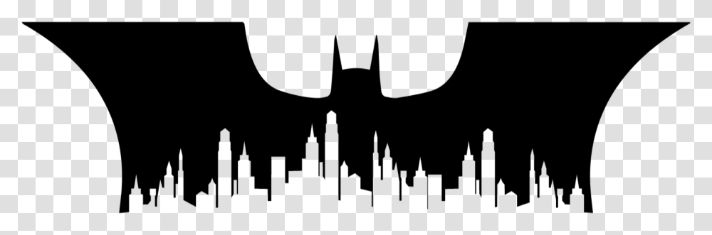 Mq Black Batman Town Gothamcity Gotham City Silhouette Batman, Gray Transparent Png