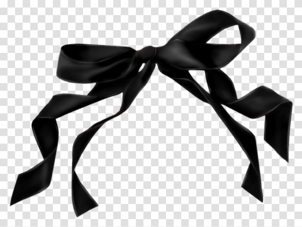 Mq Black Bow Bows Ribbon Ribbon Tie, Accessories, Accessory, Necktie Transparent Png