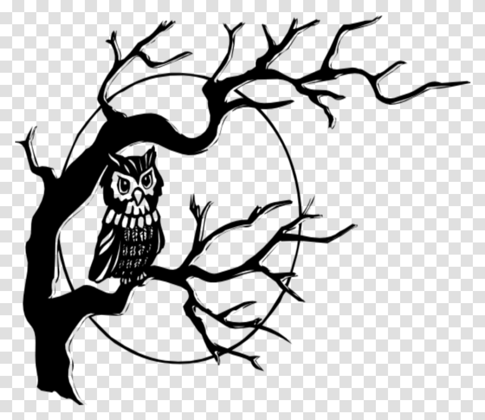 Mq Black Tree Owl Bird Silhouette Owl Clip Art, Gray Transparent Png