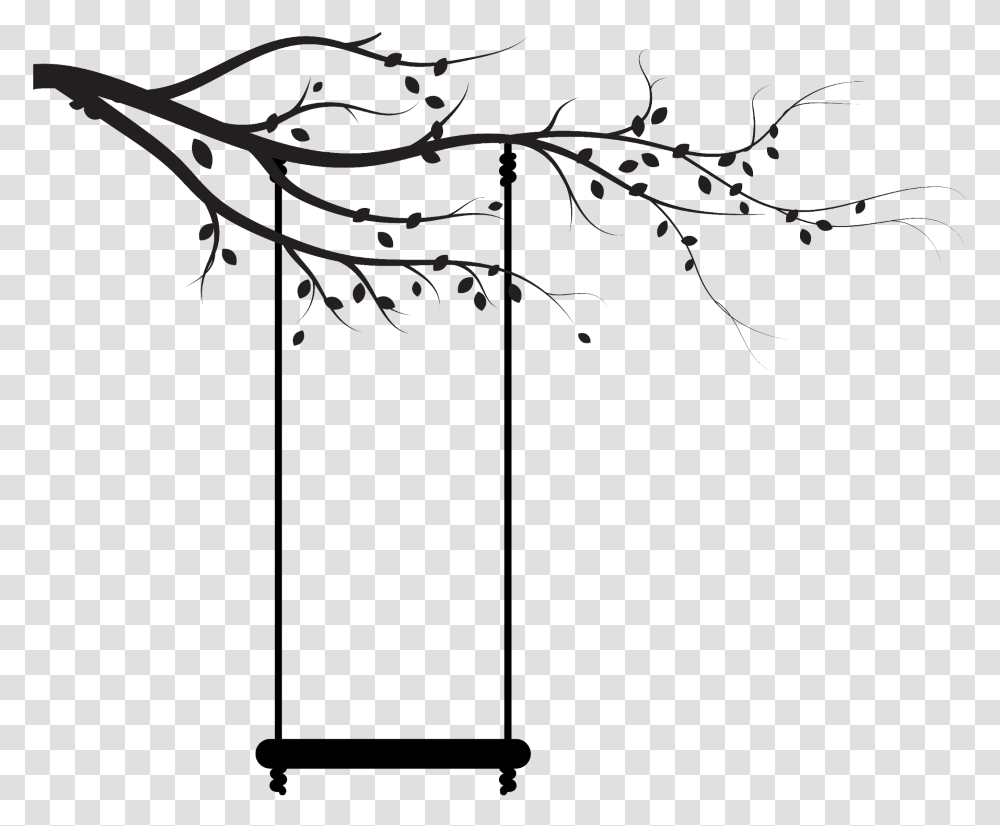 Mq Black Tree Swing Silhouette Silhouette Of A Swing, Plant, Animal, Mammal, Root Transparent Png