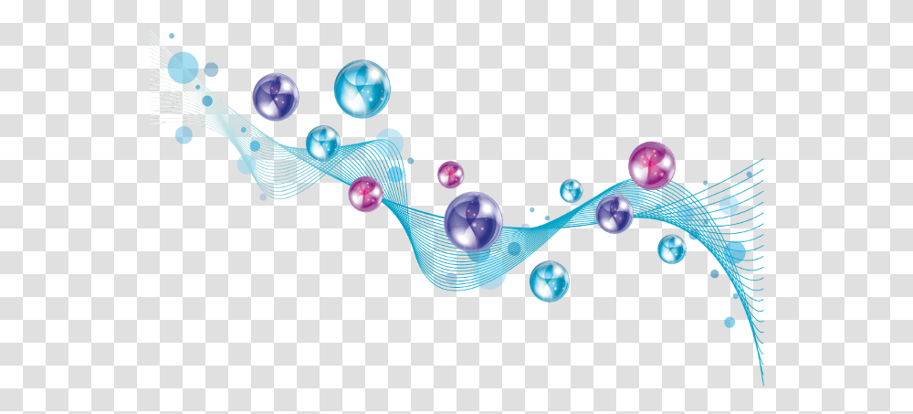 Mq Blue Bubbles Swirls Decorate Pearls, Sphere Transparent Png