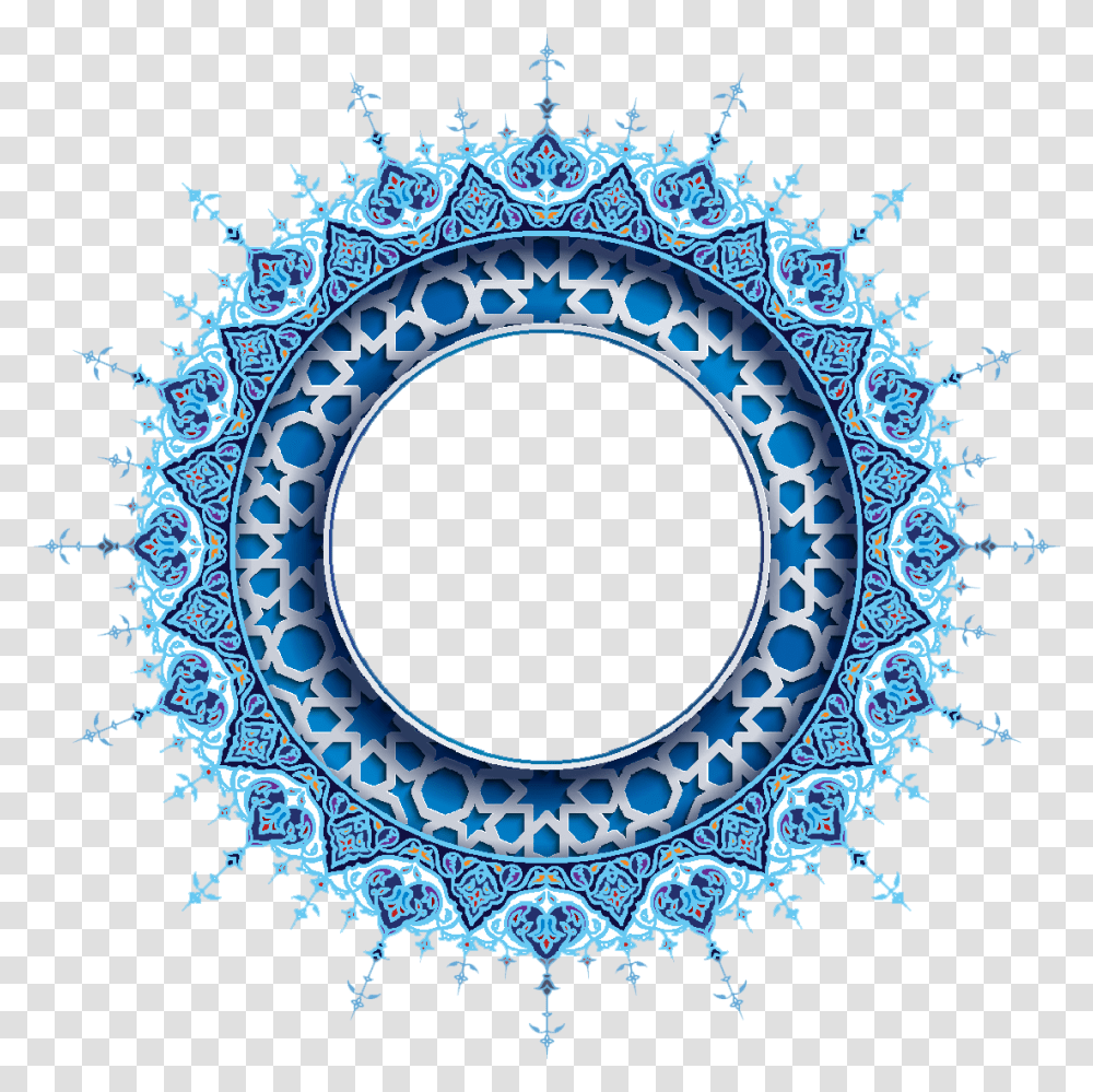Mq Blue Floral Wreath Vector, Ornament, Pattern, Fractal, Art Transparent Png
