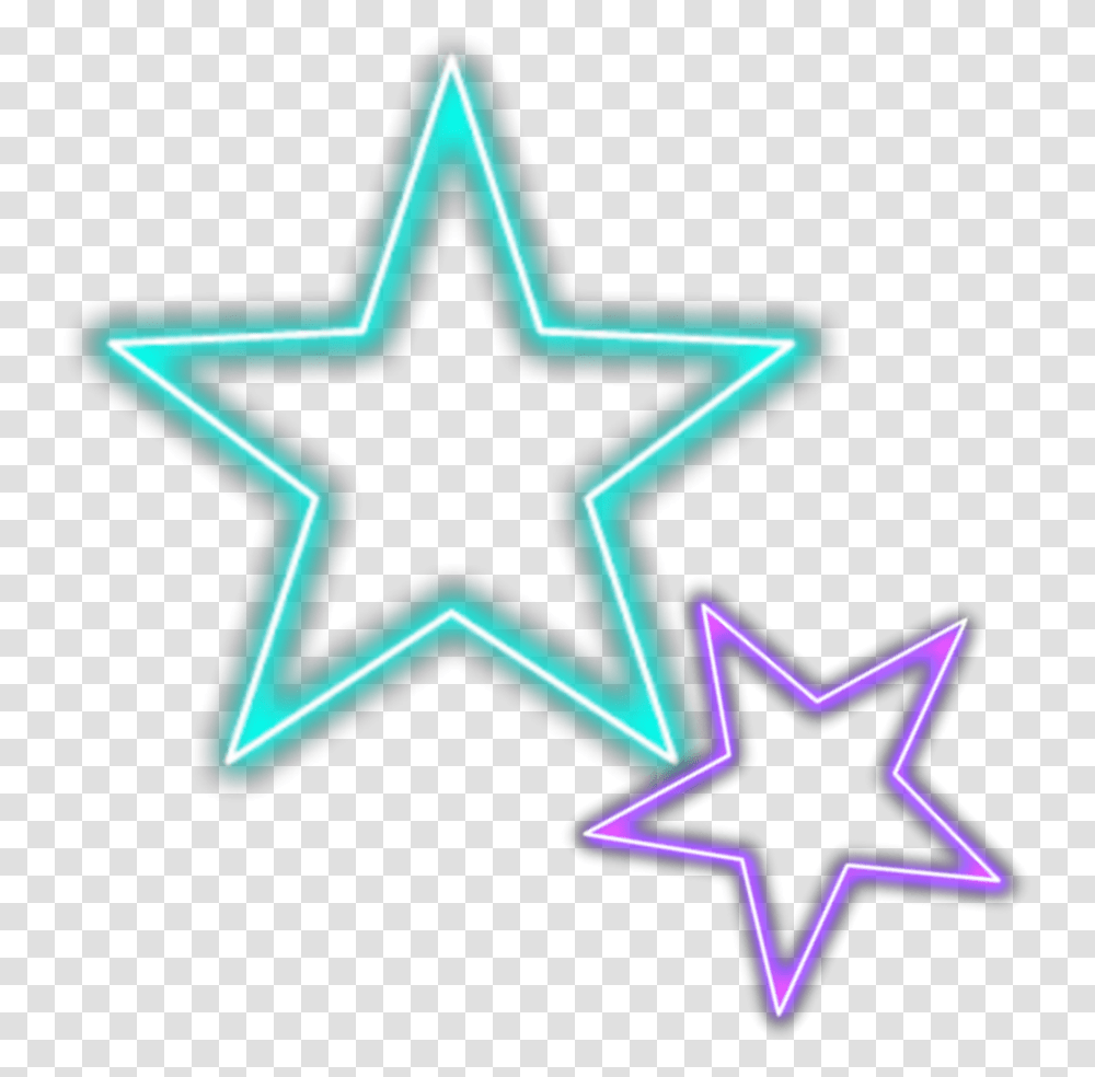 Mq Blue Purple Stars Star Neon Vietnam Flag Clipart Black And White, Star Symbol, Cross, Lighting Transparent Png