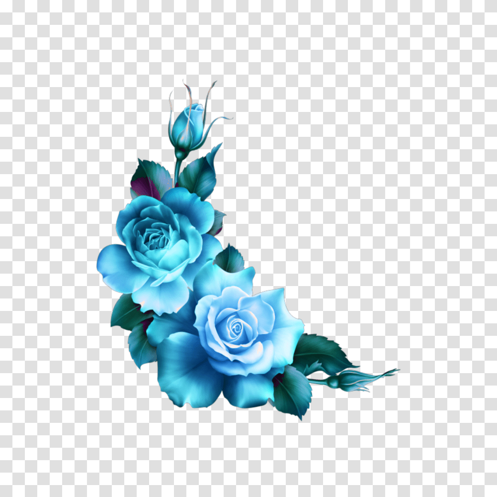 Mq Blue Roses Flowers Flower Rose Border Borders, Plant, Floral Design, Pattern Transparent Png