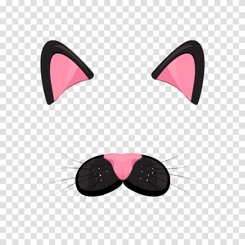 Mq Cat Masquerade Ears Nose Pink, Pet, Animal, Mammal, Black Cat Transparent Png