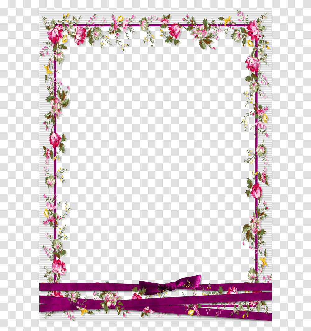 Mq Flowers Flower Bow Bows Ribbon Pink Frames Frame Background Border Design, Plant, Person, Paper Transparent Png