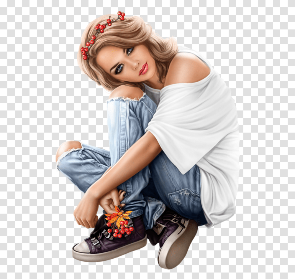 Mq Girl Woman Lady Sitting Sarra Art Girl M 2019, Person, Shoe, Footwear Transparent Png