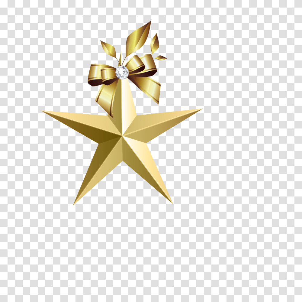 Mq Gold Bow Bows Ribbon Ribbons, Cross, Star Symbol Transparent Png