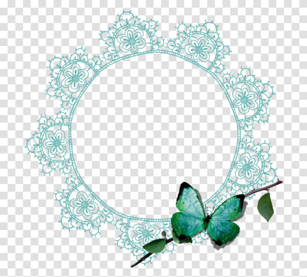 Mq Green Lace Butterfly Frame Frames Border Borders Border Frame Lace, Painting, Accessories, Accessory Transparent Png