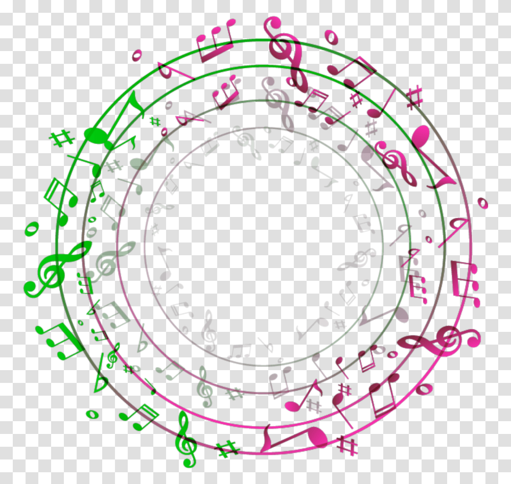 Mq Green Pink Music Notes Circle Tarang Music, Outdoors, Nature, Astronomy, Outer Space Transparent Png