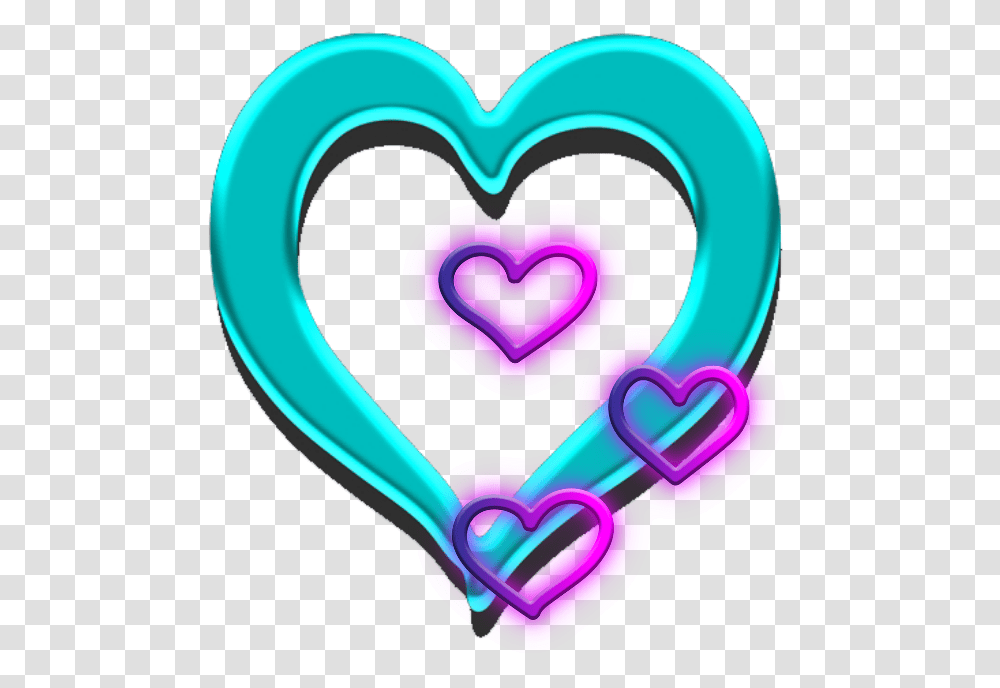 Mq Green Purple Hearts Heart Neon Heart, Scissors, Blade, Weapon, Weaponry Transparent Png