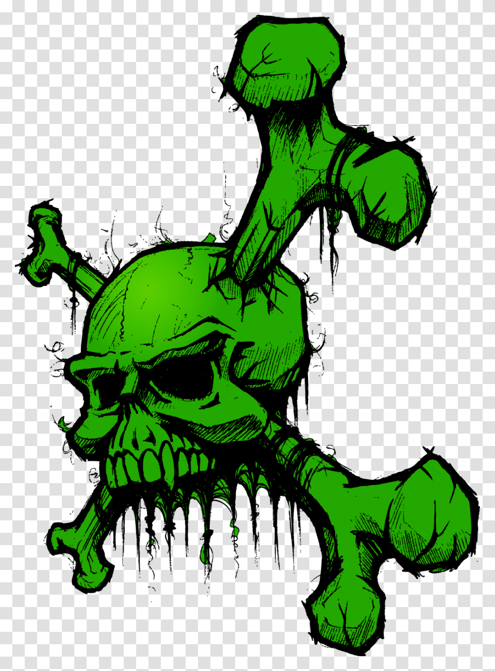 Mq Green Skull Skulls Head Skull And Crossbones, Person, Human, Alien Transparent Png