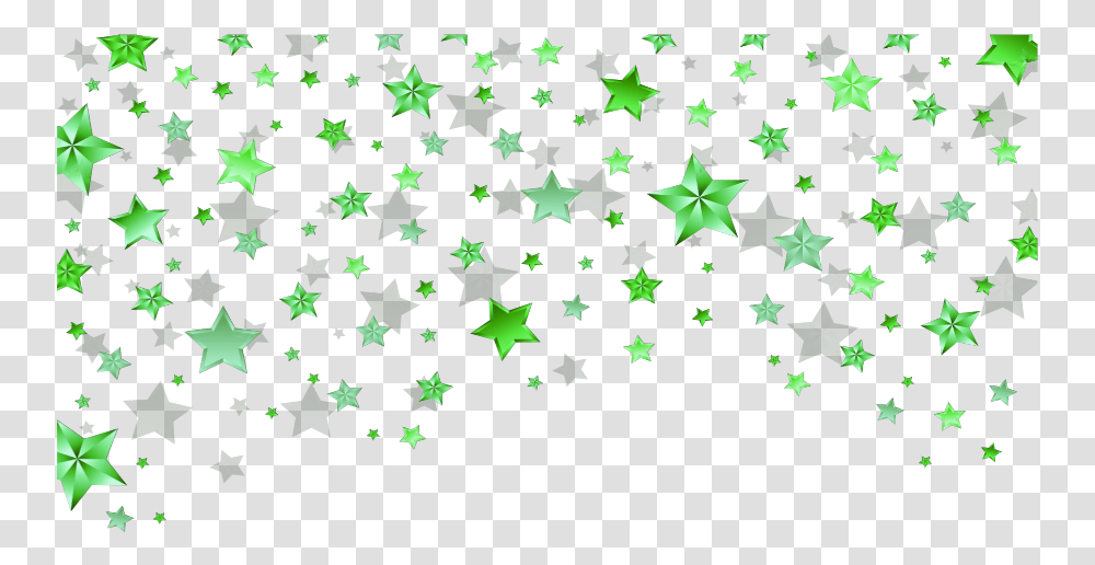 Mq Green Star Stars Falling Borders Multiple Star, Star Symbol, Outdoors, Nature Transparent Png