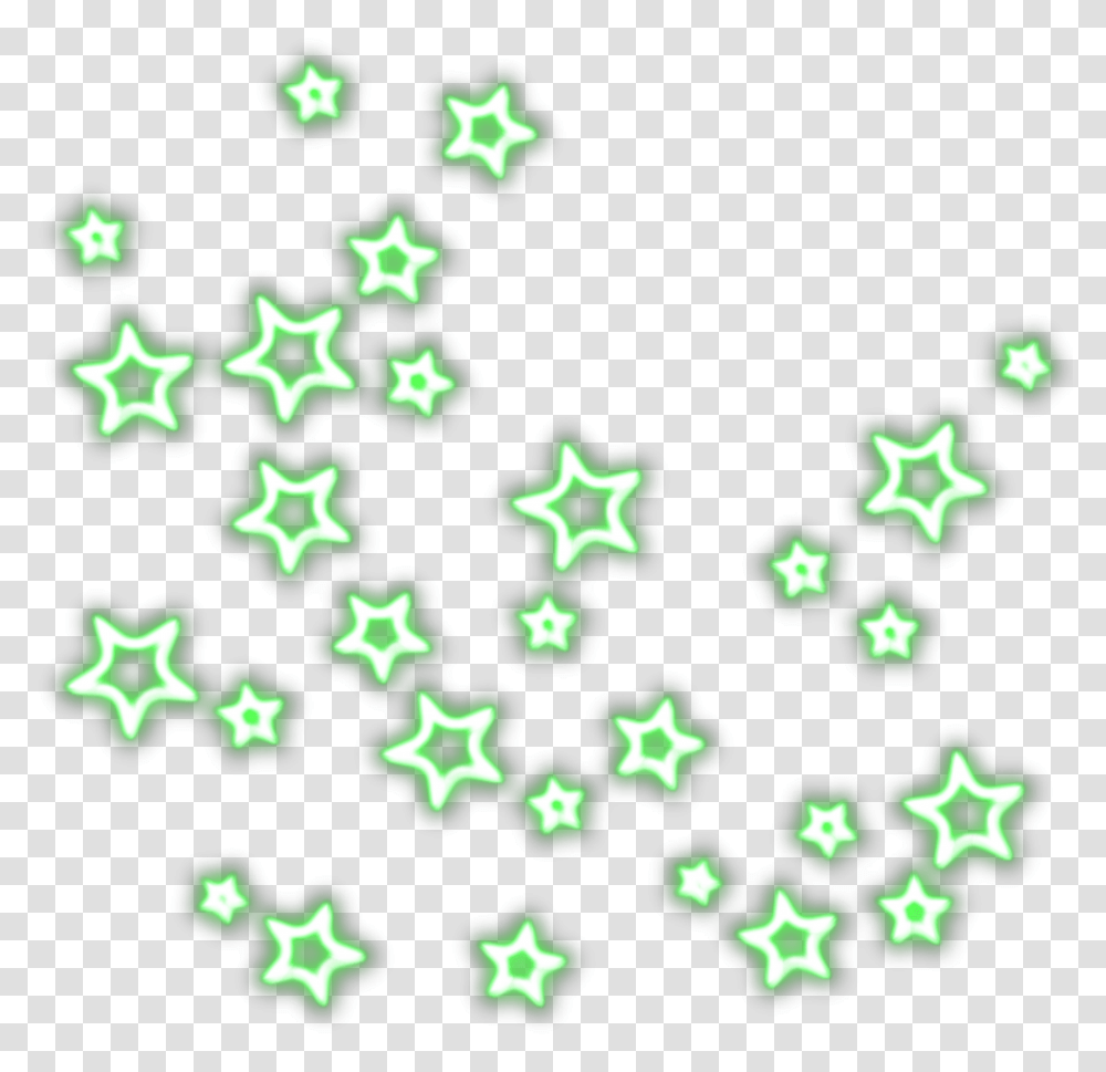 Mq Green Stars Star Neon Aesthetic Blue Stars, Star Symbol, Lighting Transparent Png