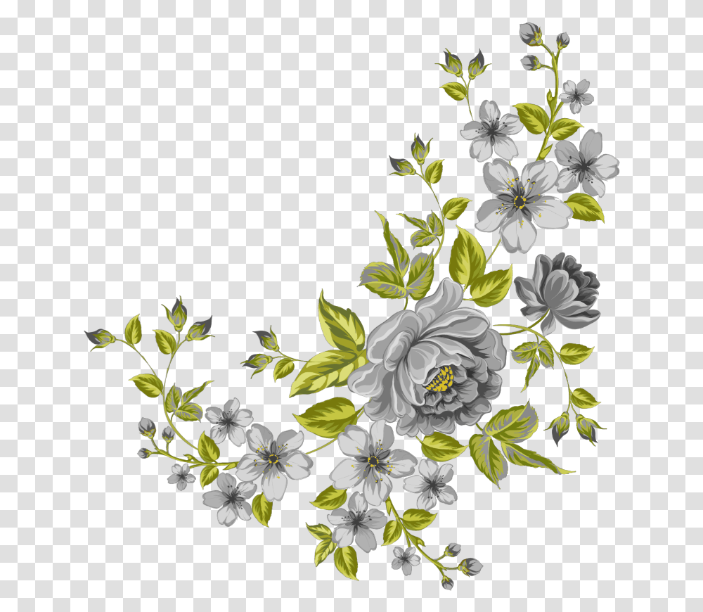 Mq Grey Green Flowers Garden Nature Background Flower Clipart, Floral Design, Pattern, Plant Transparent Png