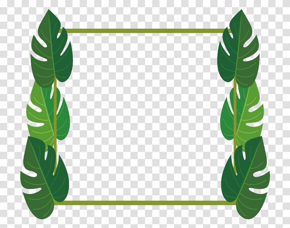 Mq Leaf Leaves Frame Frames Palm Palm Leaves Border Clipart, Green, Plant, Vegetation, Label Transparent Png