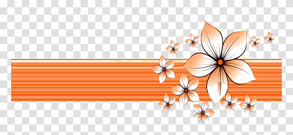 Mq Orange Flowers Border Borders Powerpoint Background, Floral Design, Pattern Transparent Png