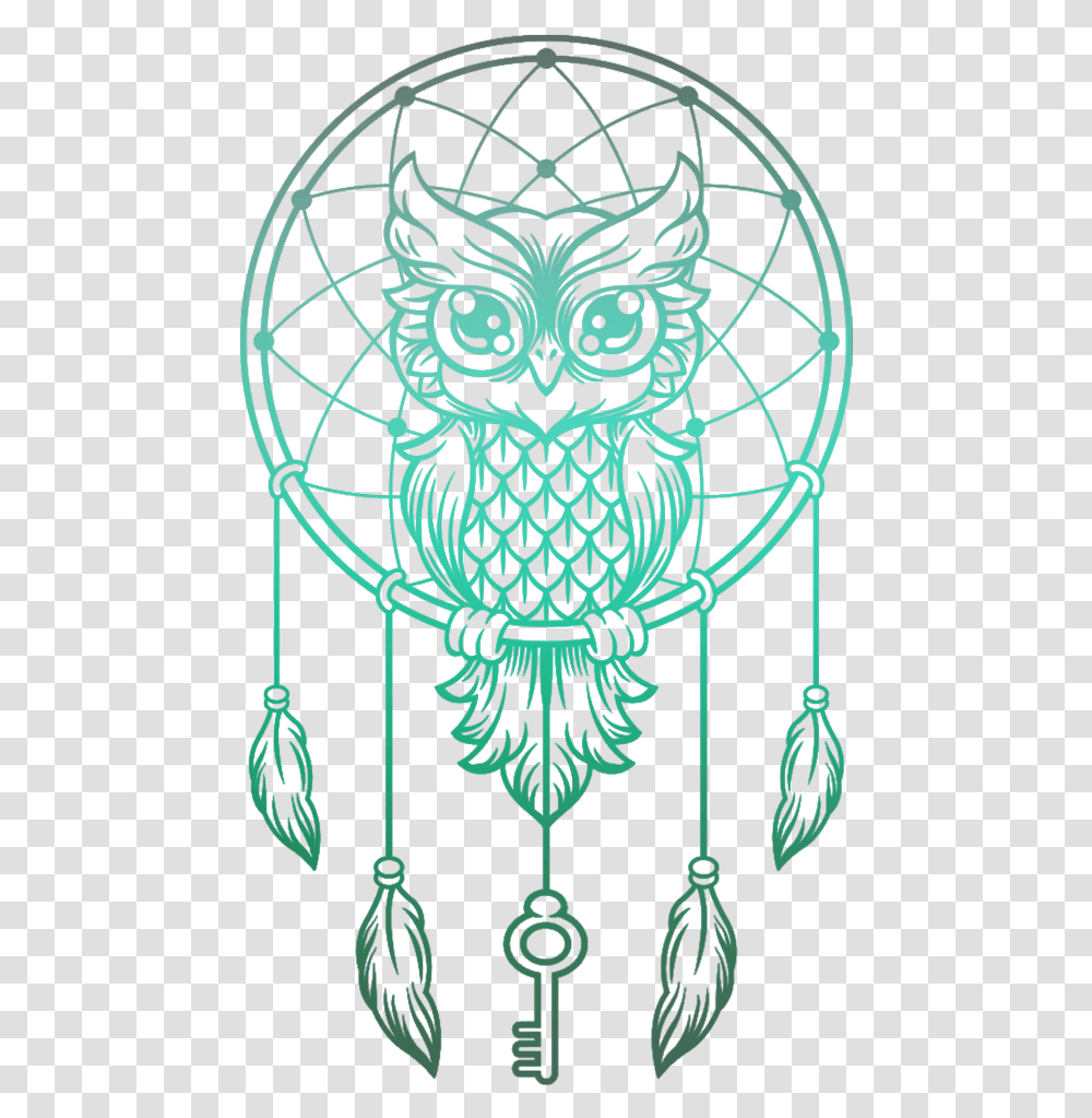 Mq Owl Dreamcatcher Green Owl Dream Catcher Tattoo, Emblem, Logo Transparent Png