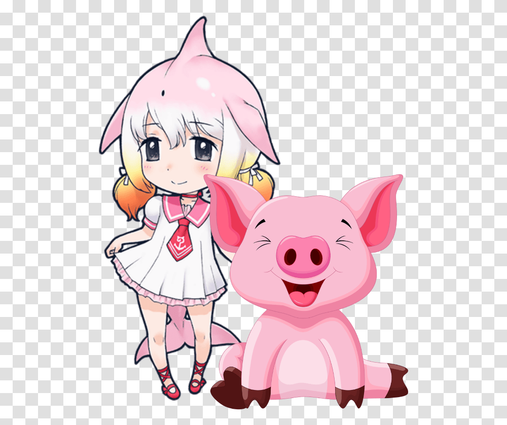 Mq Pink Pig Animals Girl Anime Pig Clipart Pinky Pig, Comics, Book, Person, Human Transparent Png