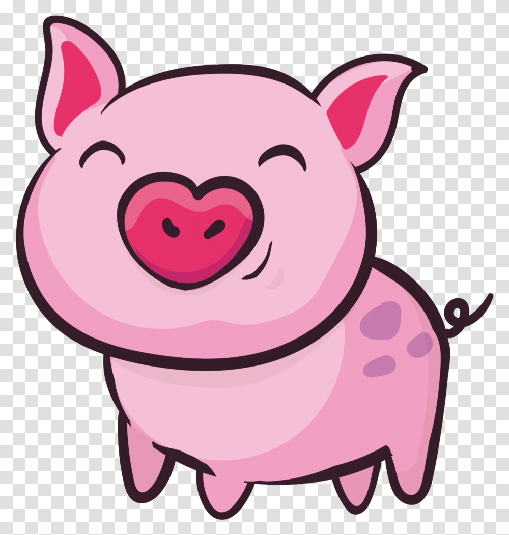 Mq Pink Pig Cartoon Vector Cute Pig, Mammal, Animal, Piggy Bank Transparent Png