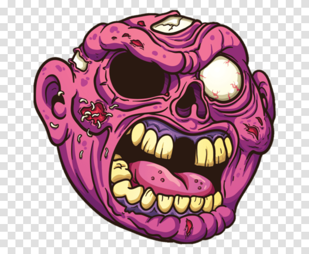 Mq Pink Zombie Zombies Head Brain Cartoon Zombie Logo, Teeth, Mouth, Lip, Mask Transparent Png
