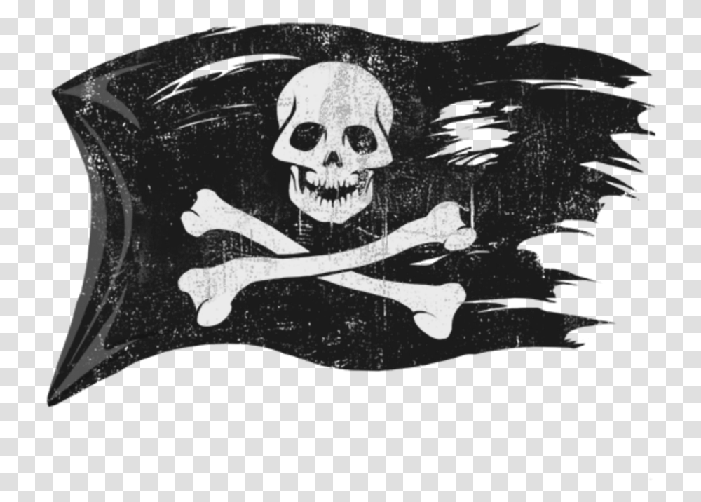 Mq Pirate Flag Black Skull Pirate Flag Transparent Png