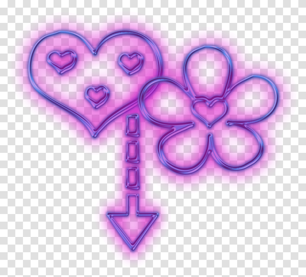 Mq Purple Flower Glow Heart Arrow Heart, Rubber Eraser, Rose, Plant, Blossom Transparent Png
