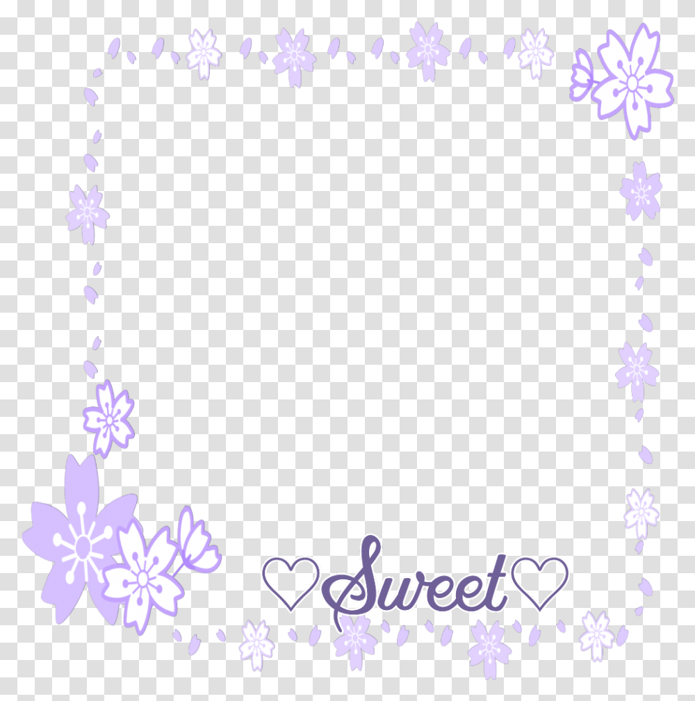Mq Purple Flowers Flower Sweet Frame Frames, Floral Design Transparent Png