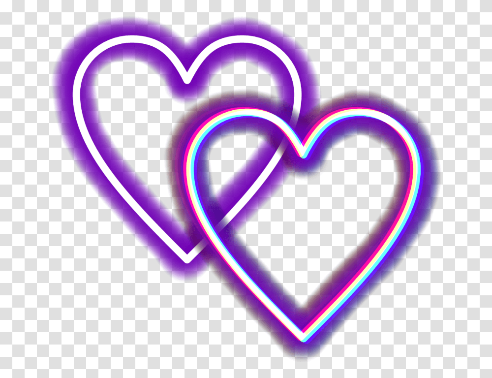 Mq Purple Glitch Neon Hearts Purple Neon Heart Transparent Png