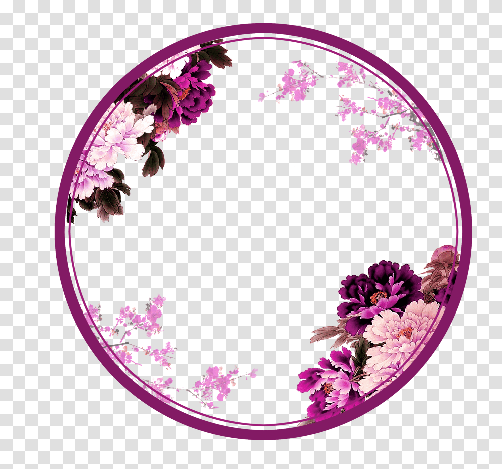 Mq Purple Japan Flowers Flower Circle Circles Border Flower Design In Circle, Floral Design, Pattern Transparent Png