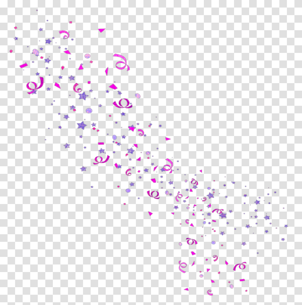 Mq Purple Pink Stars Confetti Floating Confetti Purple, Paper, Christmas Tree, Ornament, Plant Transparent Png