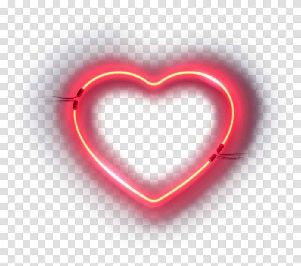 Mq Red Light Lights Hearts Heart Neon Red Light Heart Transparent Png