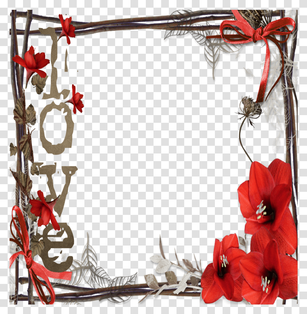 Mq Red Love Frame Frames Border Borders Picture Frame, Wreath, Floral Design, Pattern Transparent Png