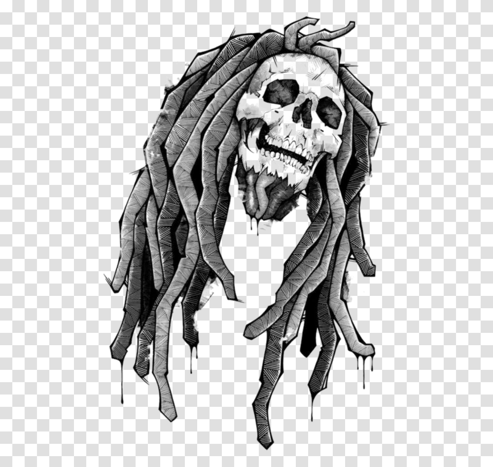 Mq Skull Grey Reagge Dreads Bob Marley Skull, Person, Alien, Claw, Hook Transparent Png
